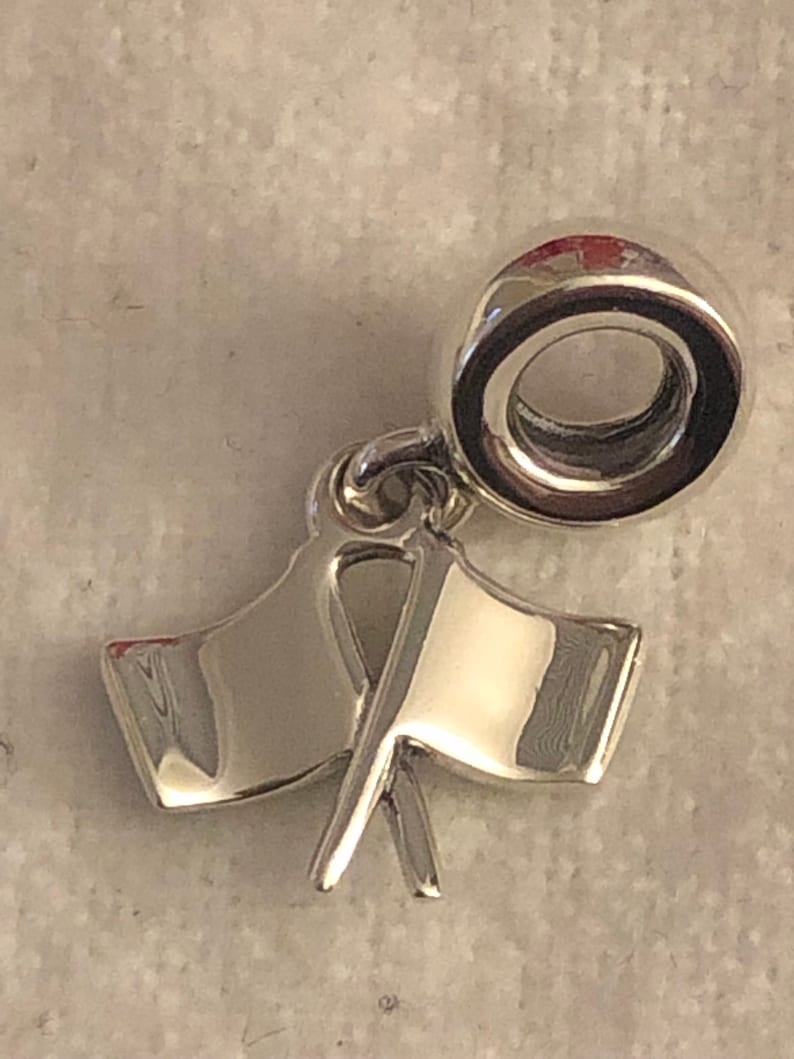 Pandora Charms Racing Charm Finish Line Checkered Flag Etsy