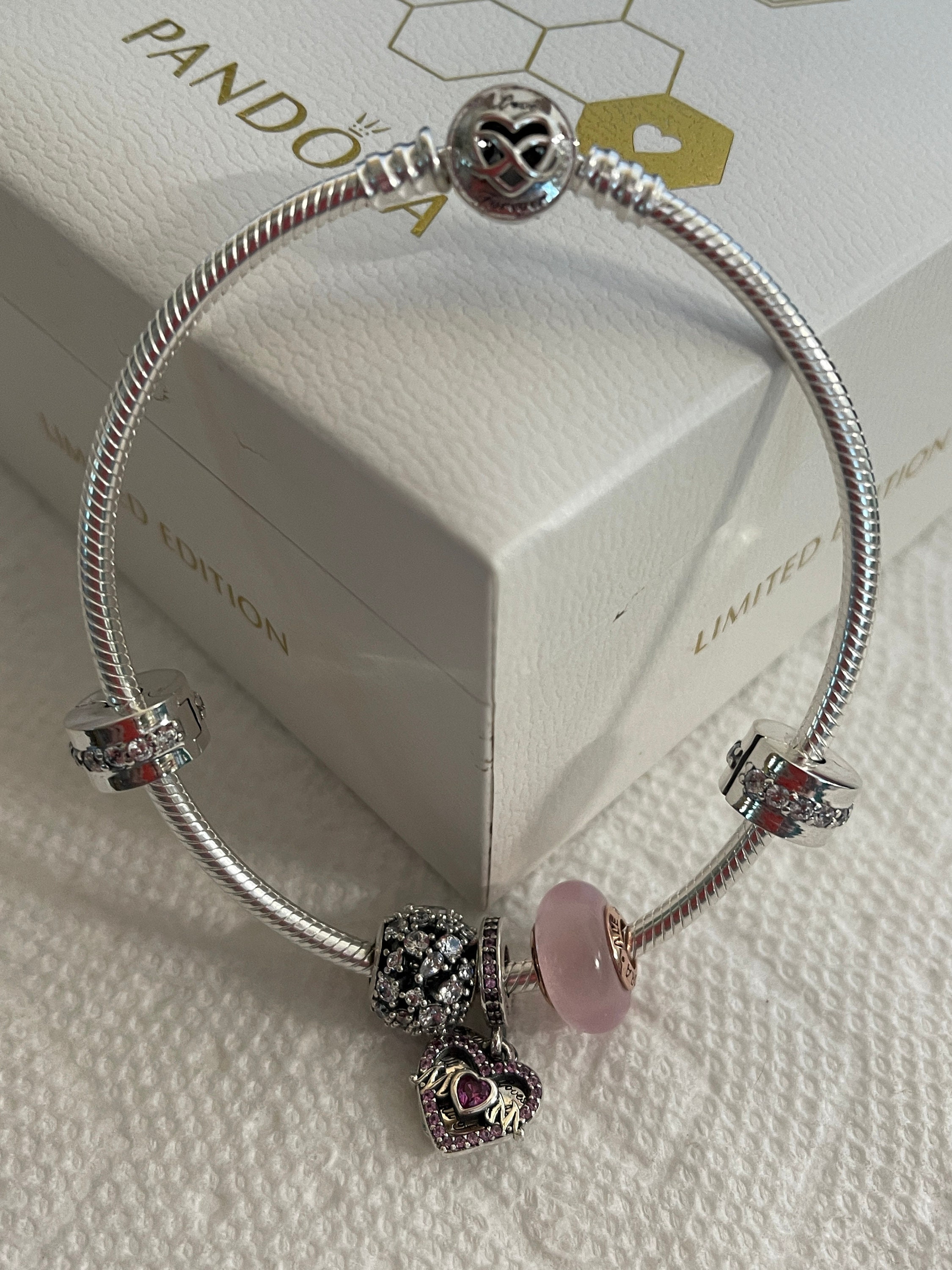 Pandora Bracelet Eternity Mom Family Bracelet Five Charm Etsy