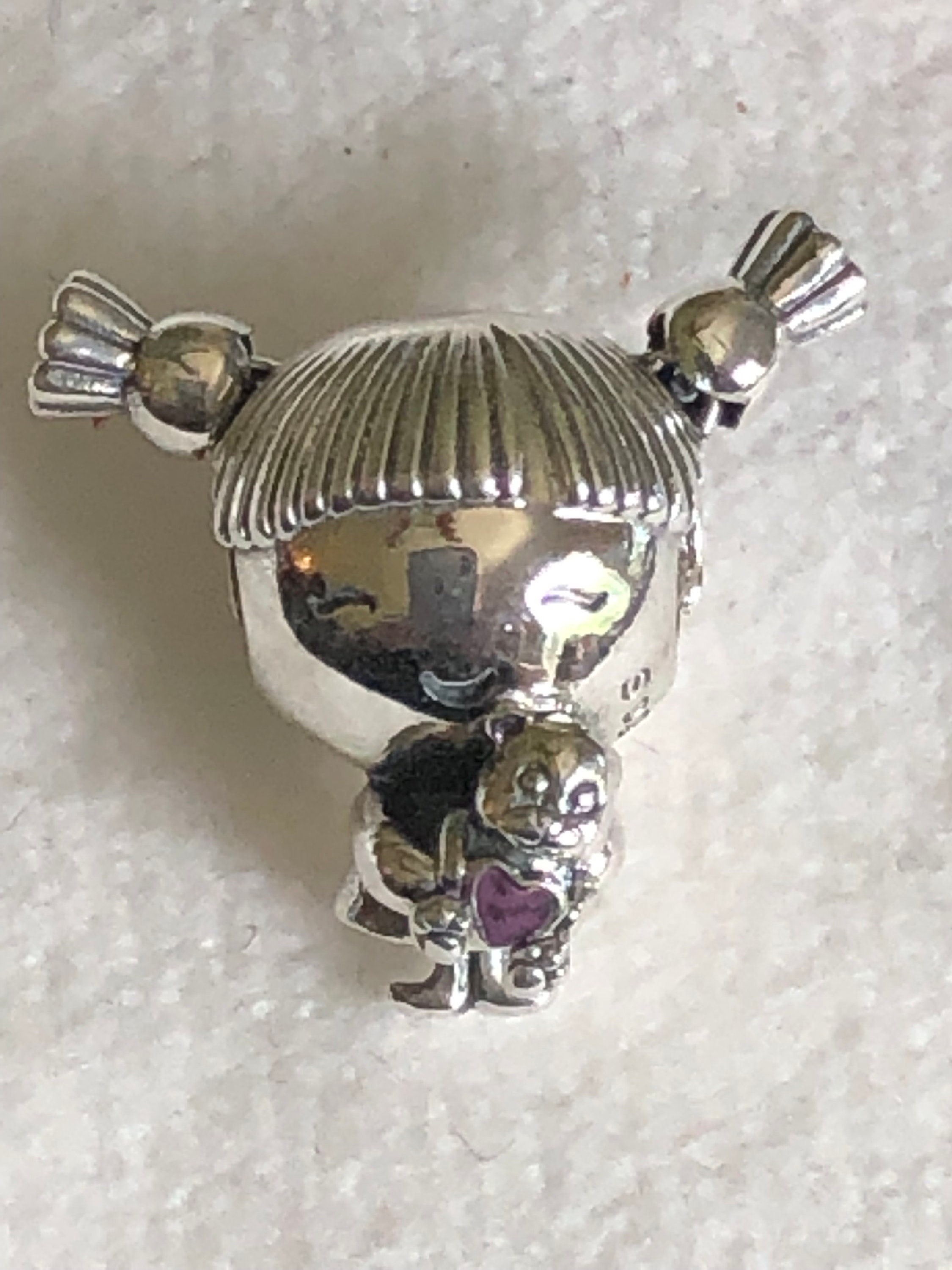 Pandora Charms Little Girl With Pigtails Charm Family Etsy