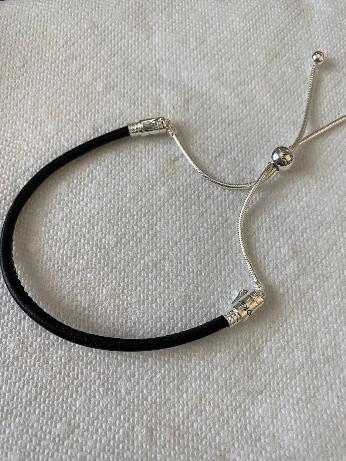 Pandora Bracelet Black Leather Slider Bracelet One Size Fits Etsy