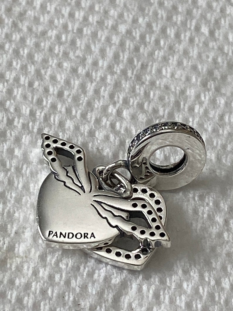Pandora Charms Heart and Angel Wings Dangle Winter Charms Etsy