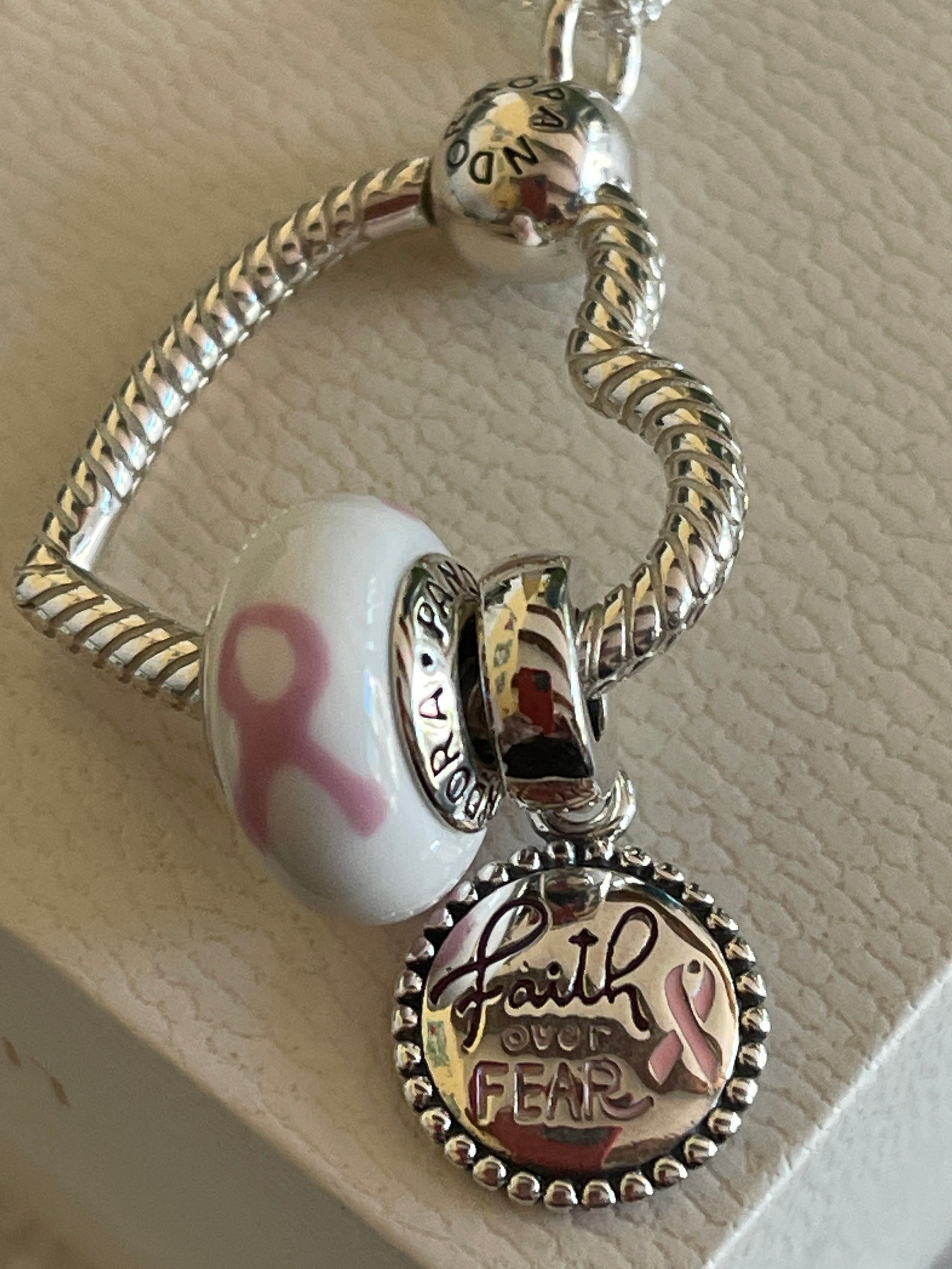 Pandora Pendant Faith Over Fear Pendant Necklace Set Cancer Etsy