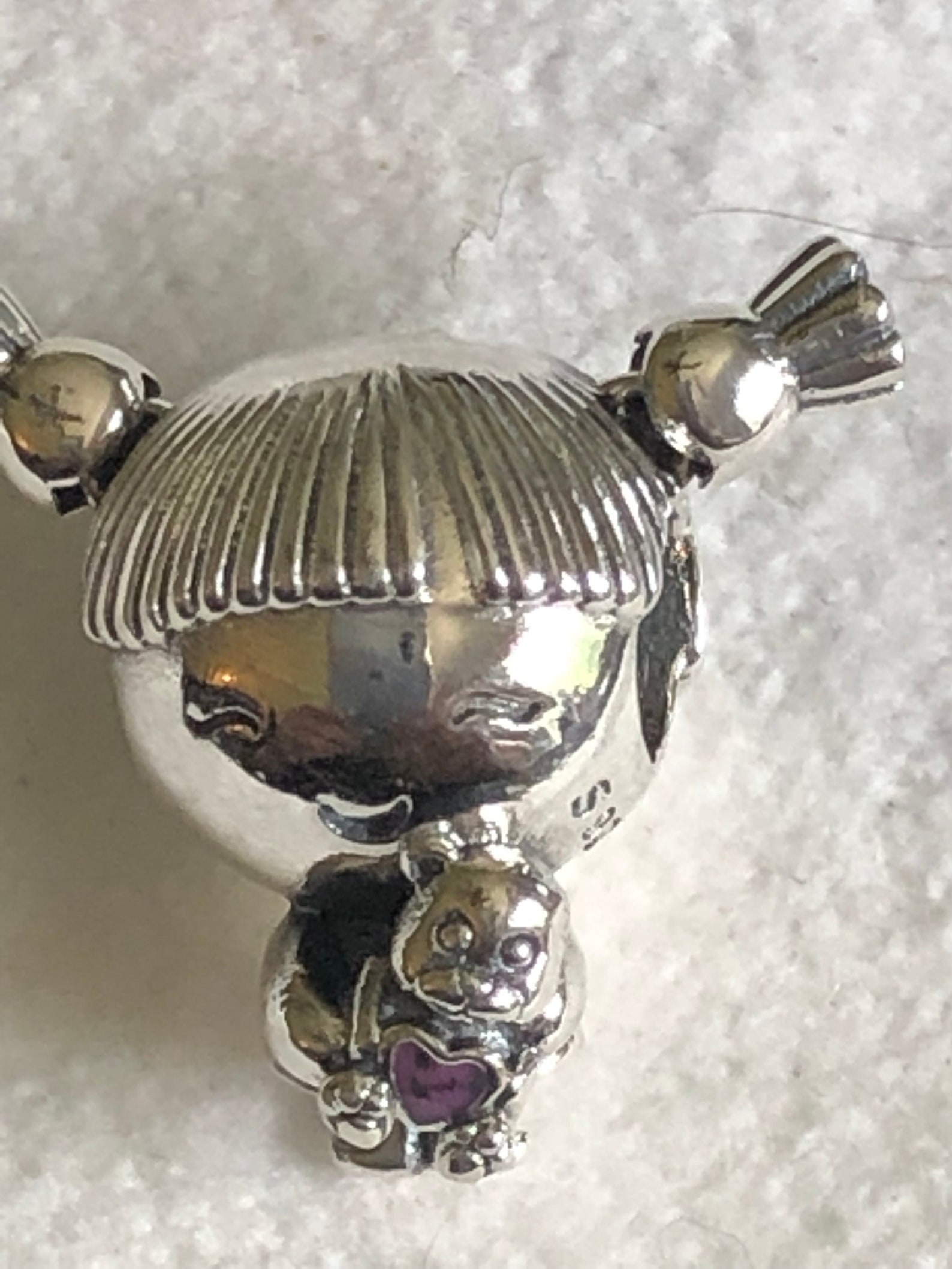 Pandora Charms Little Girl With Pigtails Charm Family Etsy