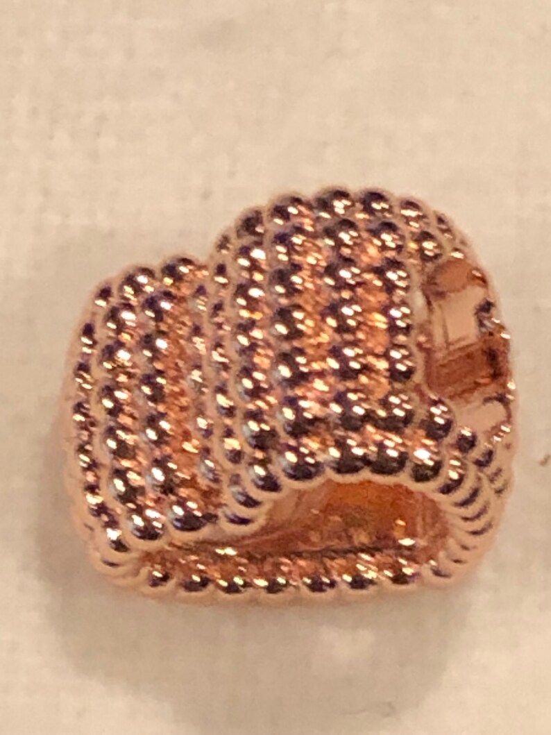 Pandora Charms Beaded Heart Charm Rose Gold Charms Love Etsy