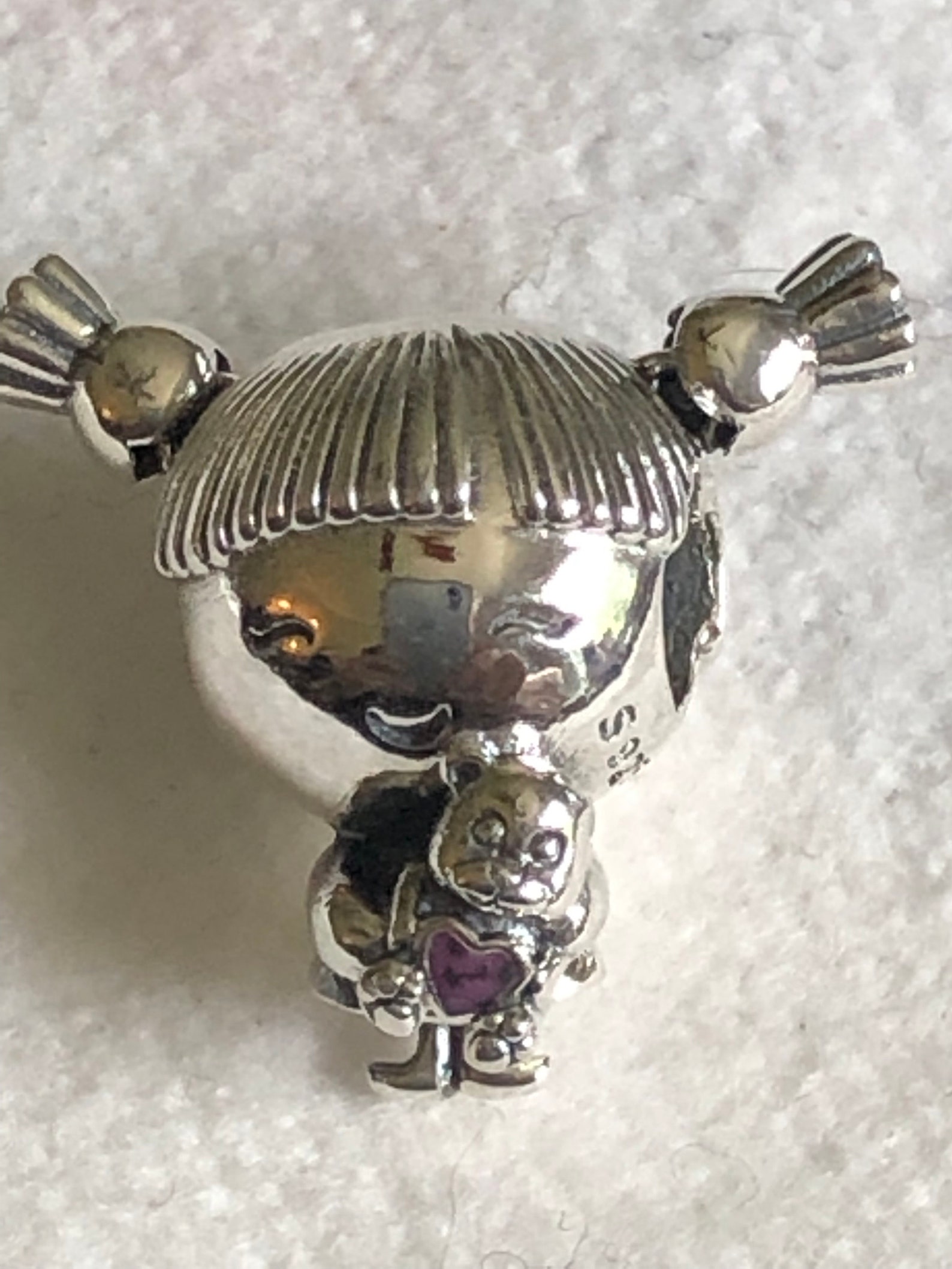 Pandora Charms Little Girl With Pigtails Charm Family Etsy
