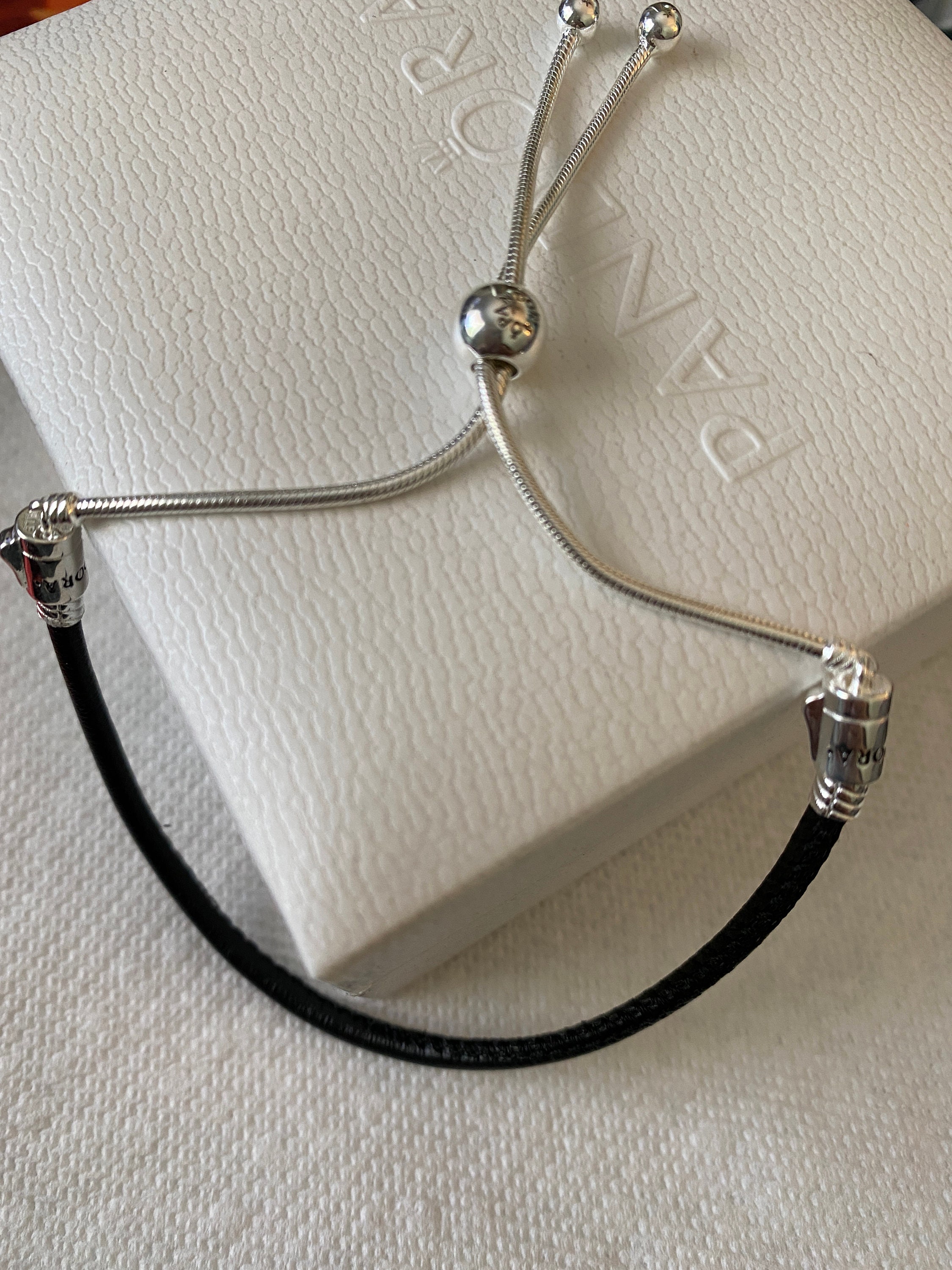 Pandora Bracelet Black Leather Slider Bracelet One Size Fits Etsy