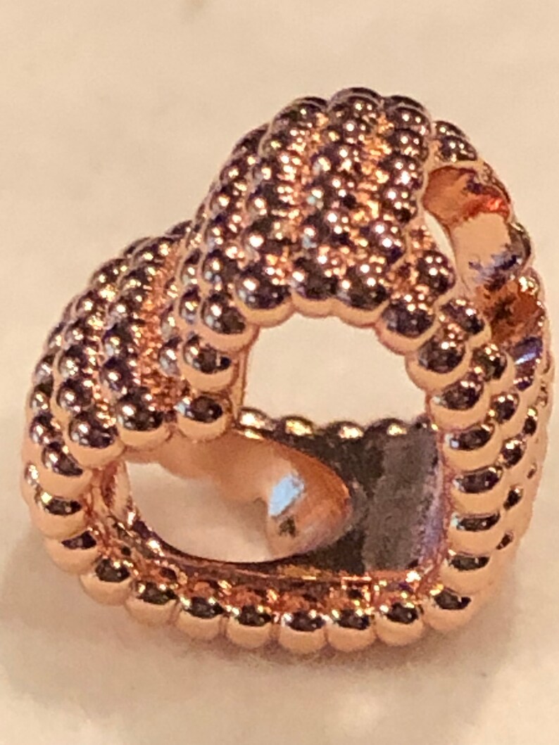 Pandora Charms Beaded Heart Charm Rose Gold Charms Love Etsy