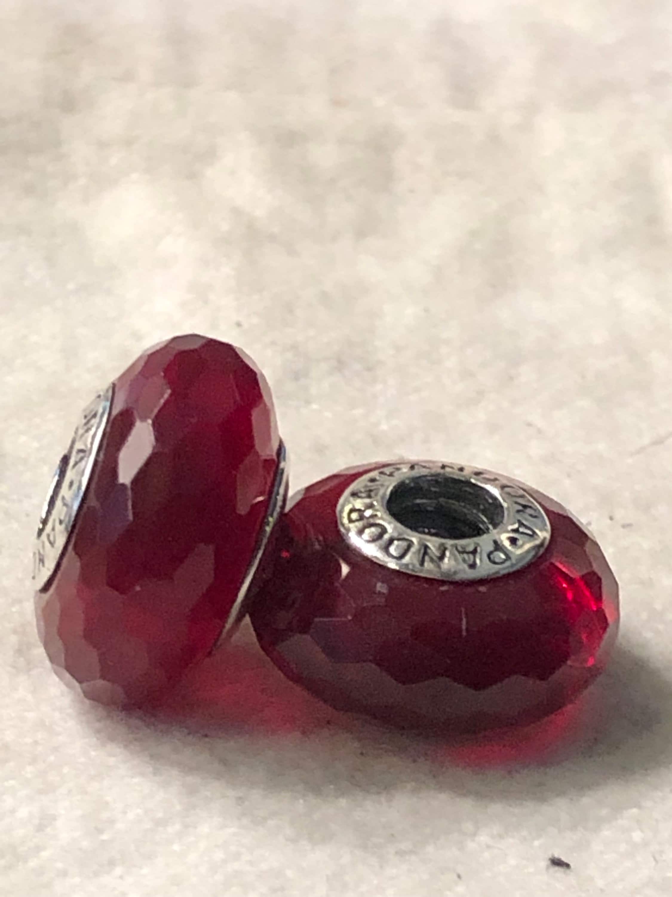 Pandora Charms Christmas Red Fascination Murano Glass Charm Etsy