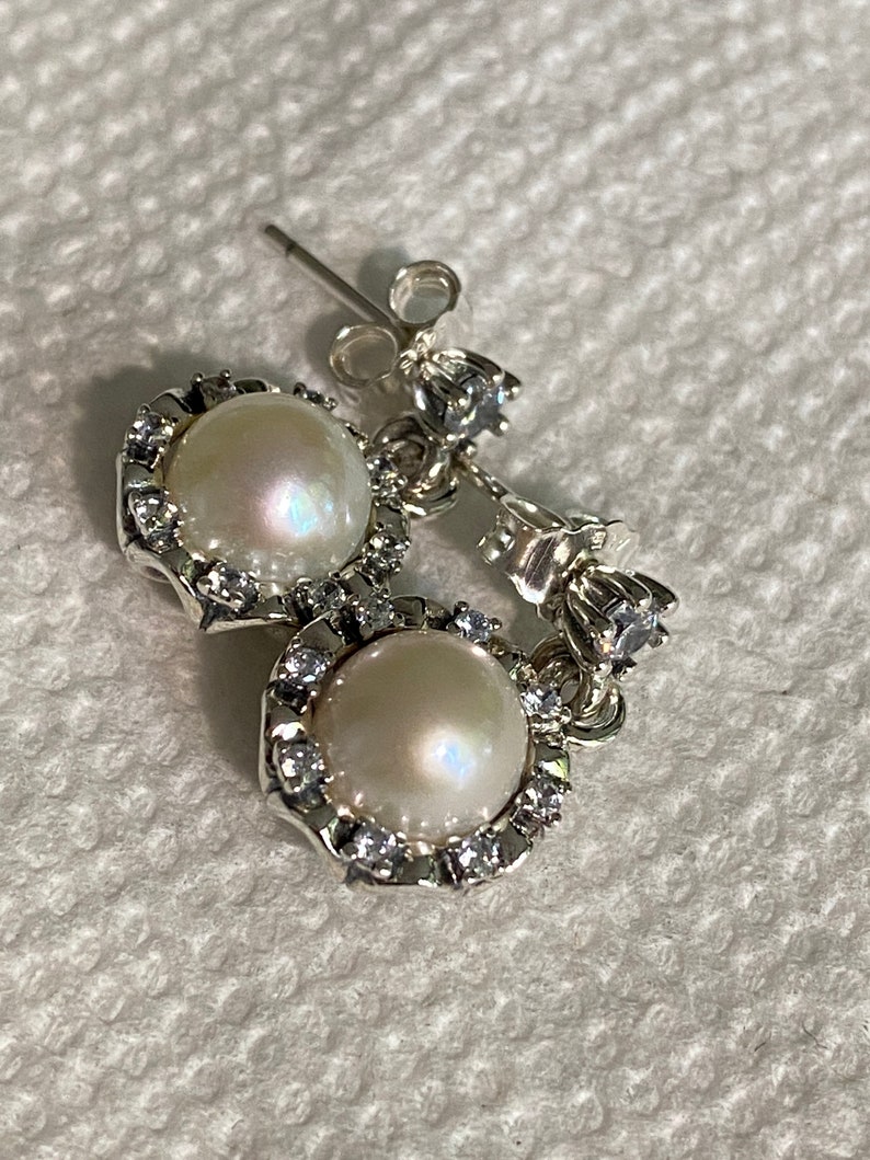 pandora pearl dangle earrings