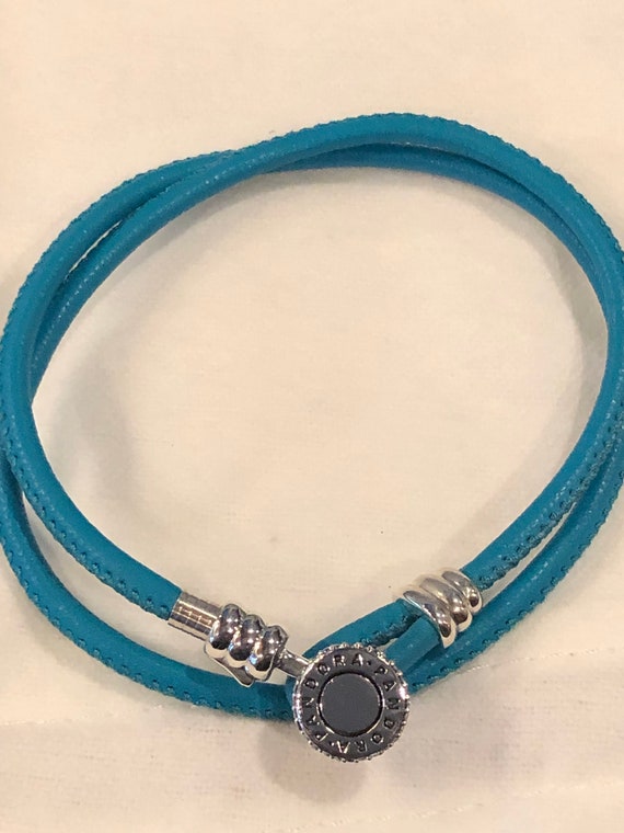 pandora navy leather bracelet