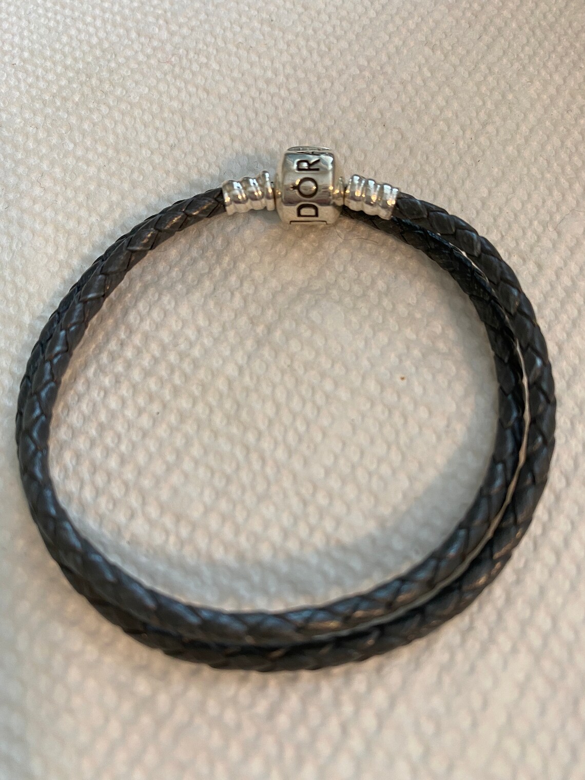 Pandora Bracelet Leather Double Wrap Bracelet Dark Silver | Etsy