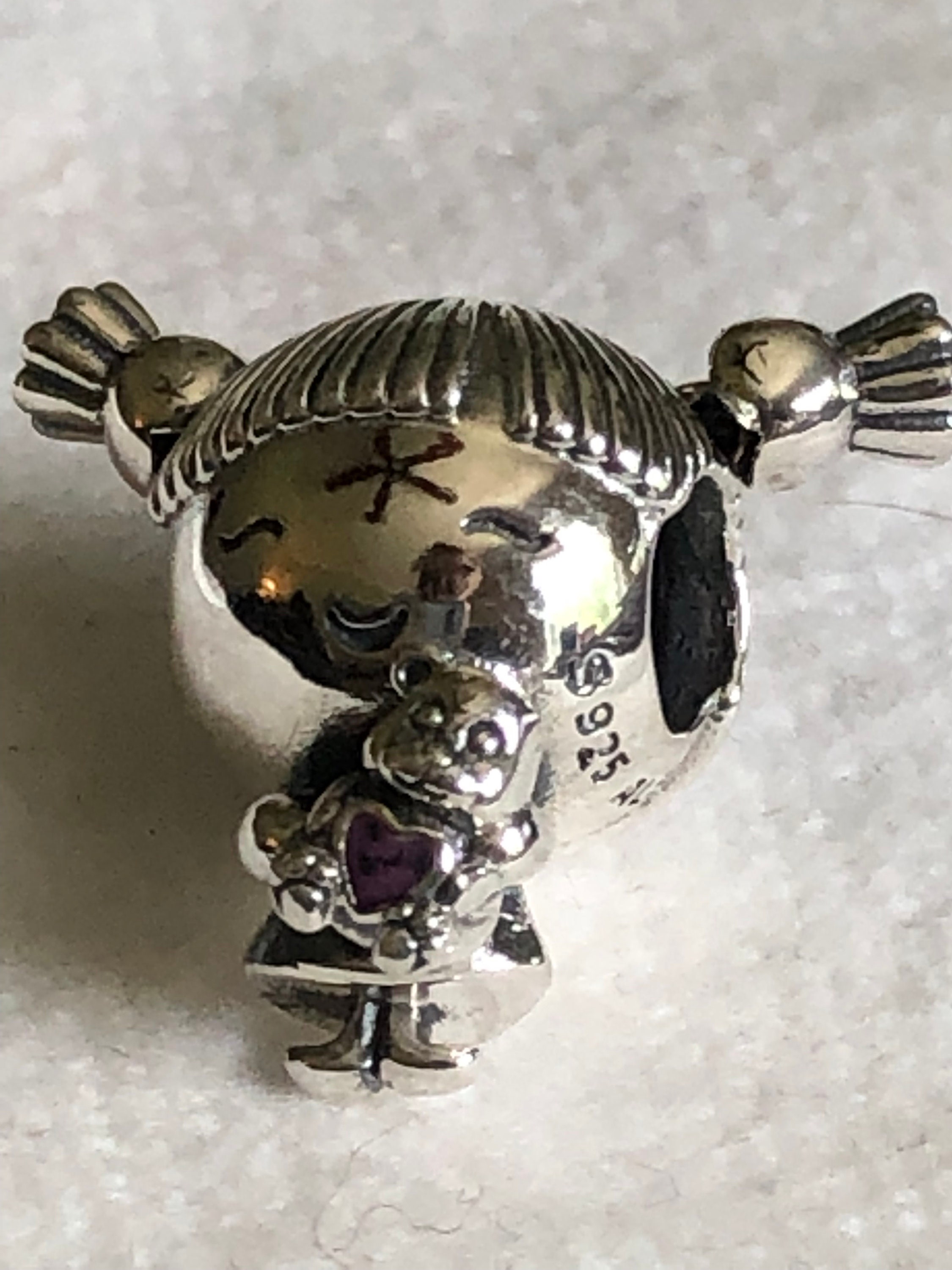 Pandora Charms Little Girl With Pigtails Charm Family Etsy