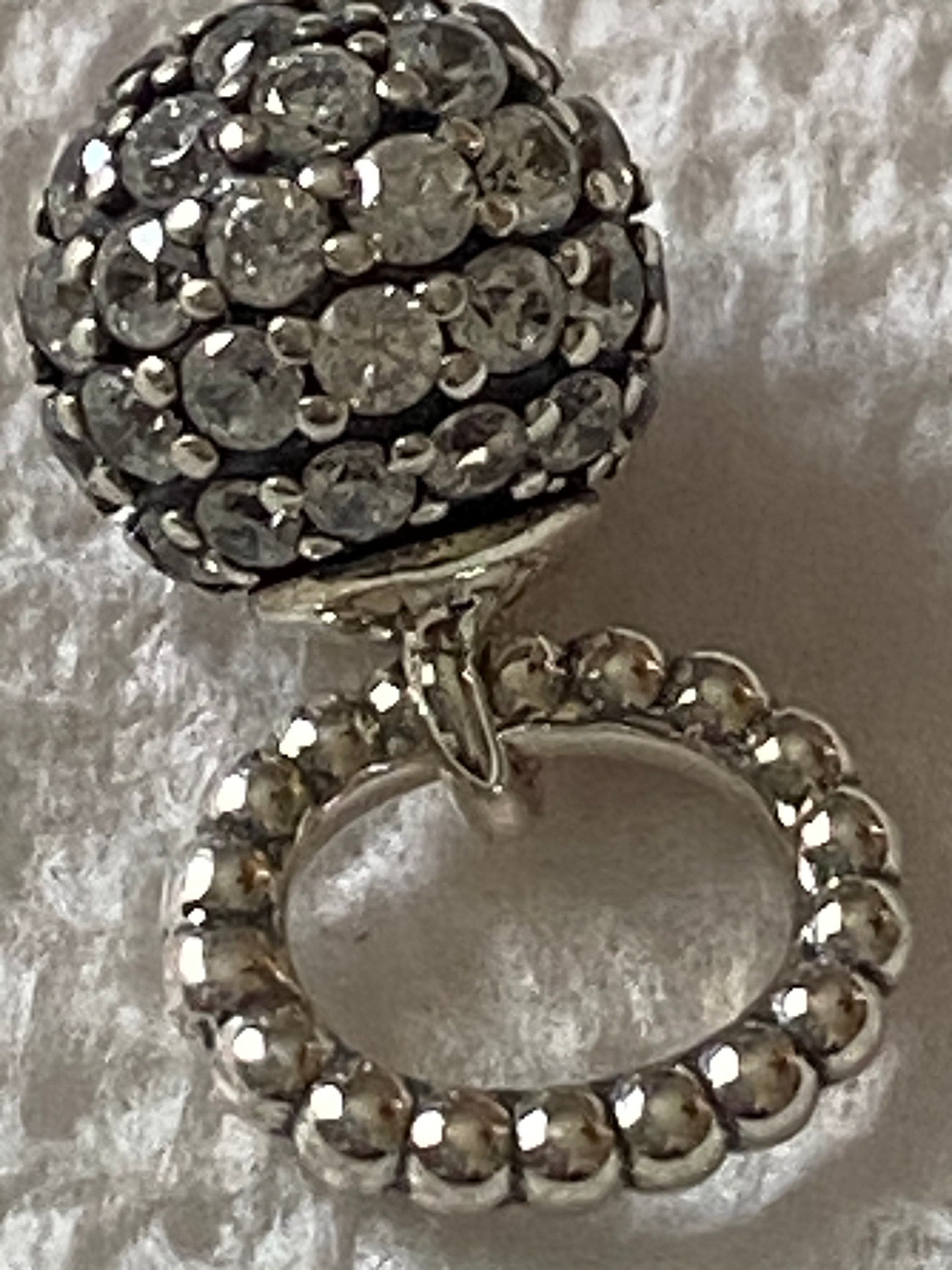 Pandora Charms Sparkling Silver Pave Ball Valentine Charms | Etsy