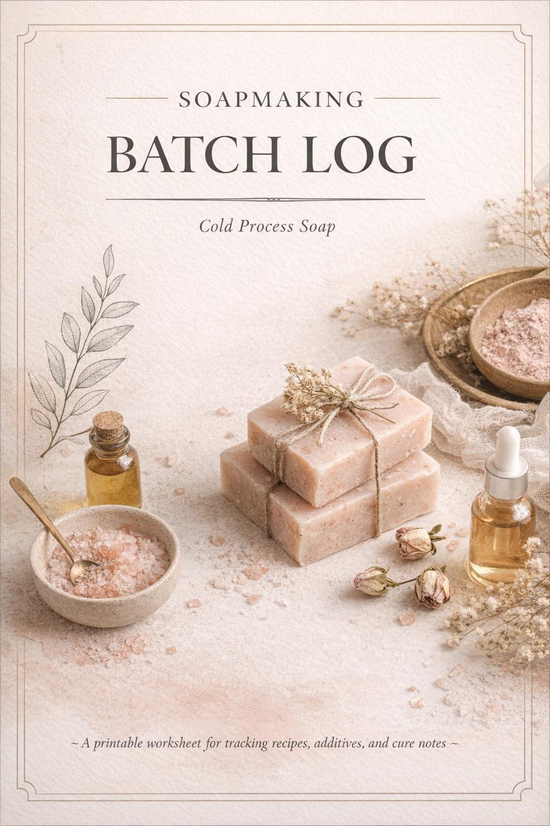 Cold Process Batch Image Cold Process Soapmaking Batch Log | Recipe, Additive, Cure Tracker (PDF ...