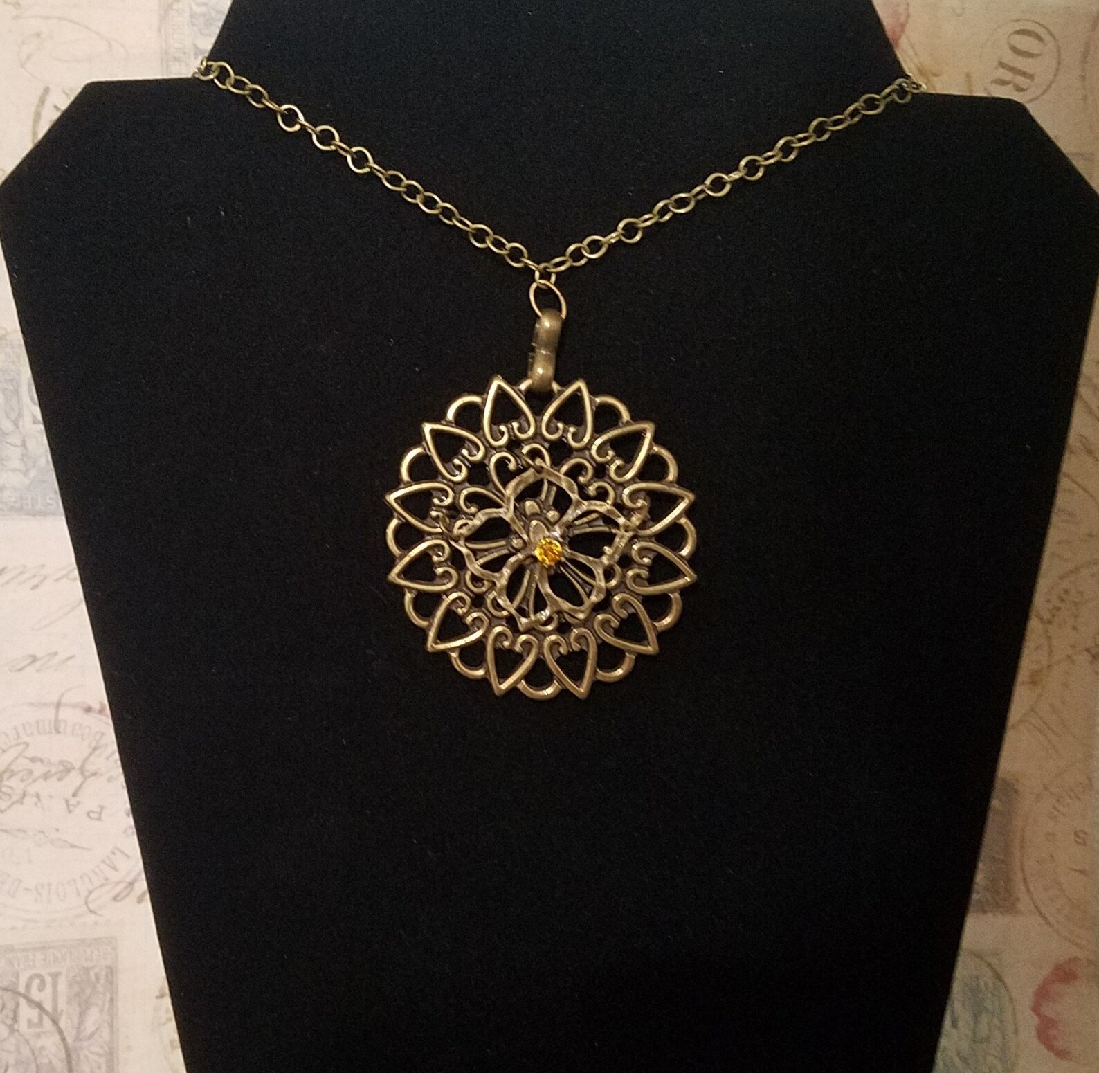 Bronze Medallion Necklace Etsy