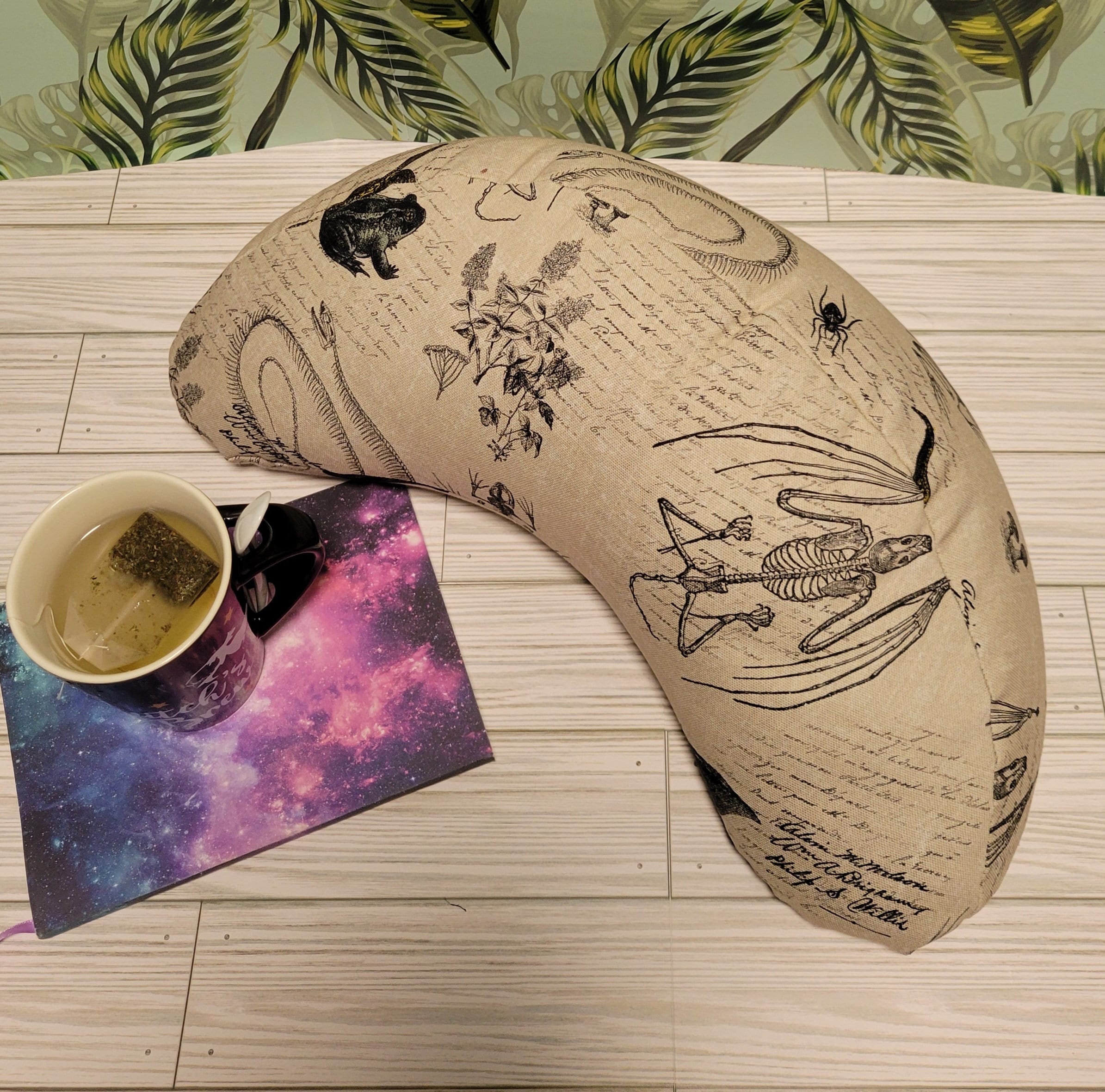 Crescent/Half Moon Zafu meditation pillow- Animals and Skeletons