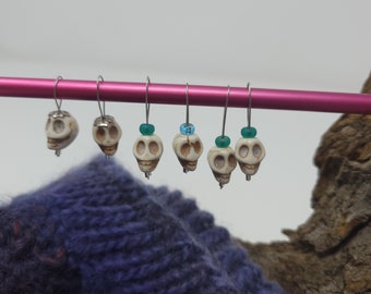 Marcadores de puntada de punto de punto de calavera