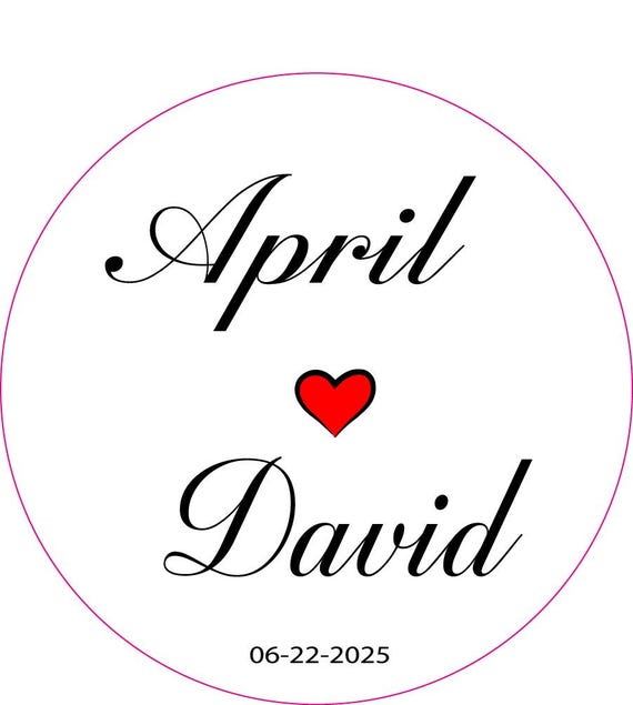 24... Elegant Personalized Wedding Couple Name Labels, Wedding Favor Stickers