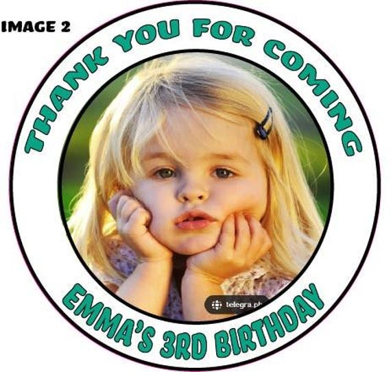 24 Personalized 3" Custom Photo Stickers Birthdays Weddings bridal shower ETC.