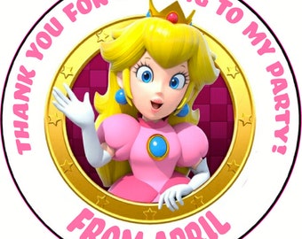 Personalized 3" Princess Peach stickers