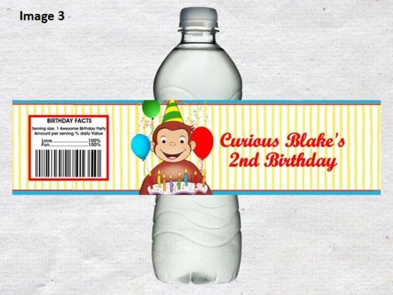 24 Curious Personalized Water Bottle Labels 3 Different Etsy