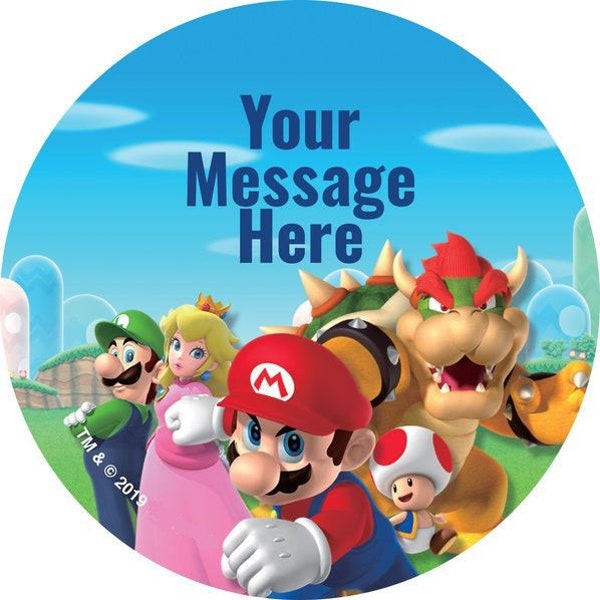 Super Mario Bros. 3" Personalized Stickers Birthday Party 3 to choose from