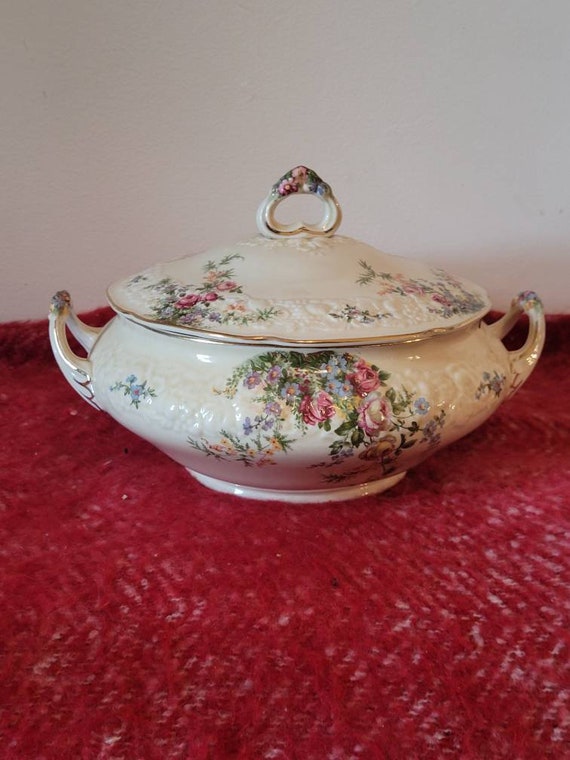 Antique Crown Ducal Florentine Rosalie China, Floral, Embossed - Etsy