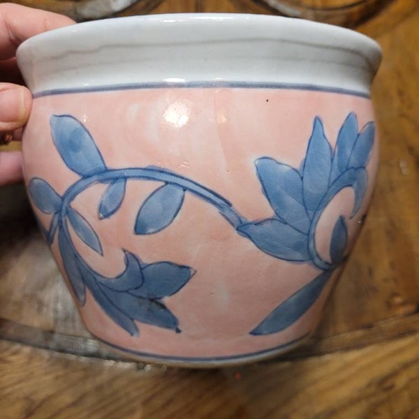 Blue and White Fish Bowl Planter - Etsy