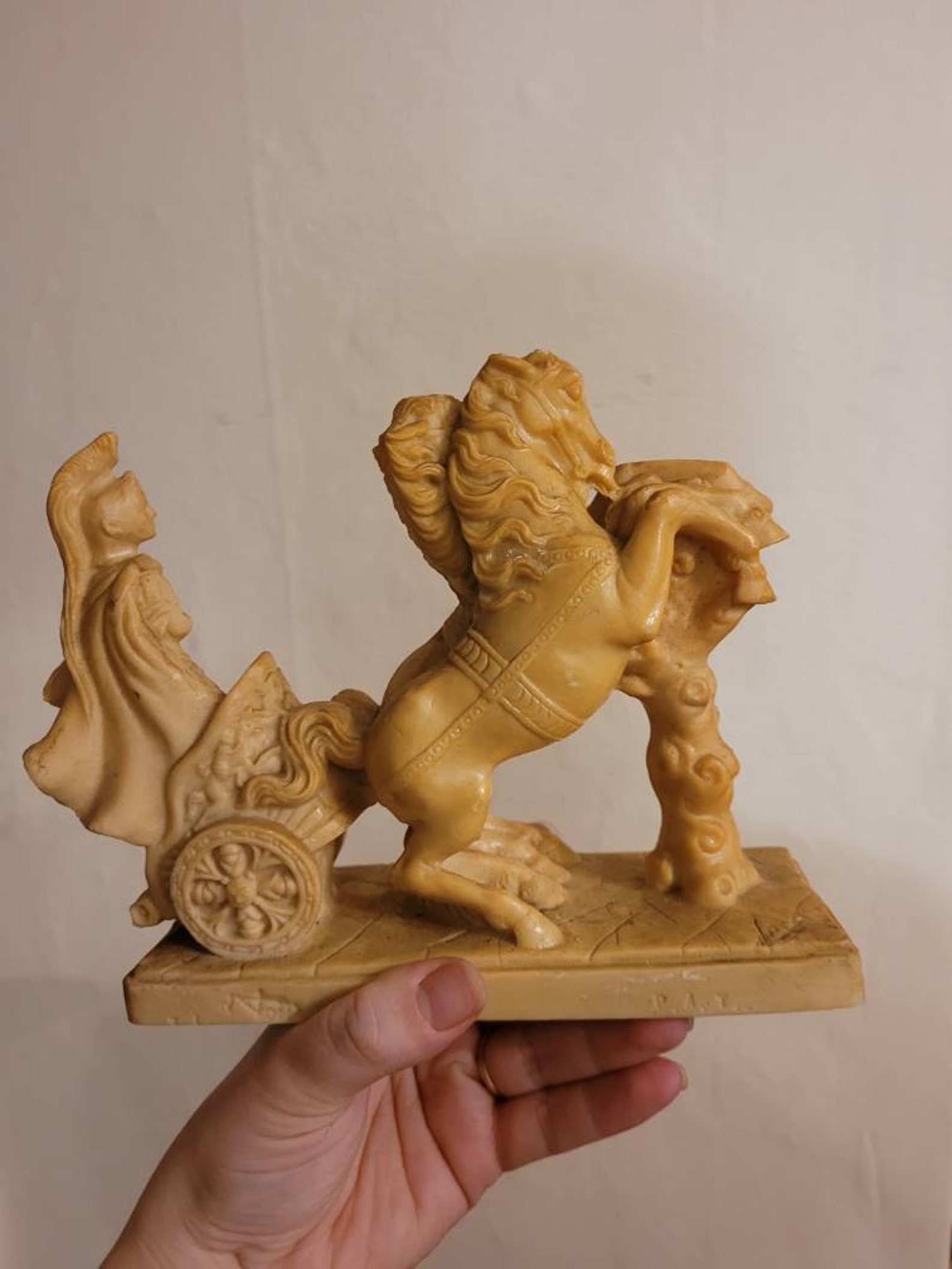 A. Santini, Statue, Roman, Greek, Horse Carriage and Jockey, Gladiator ...