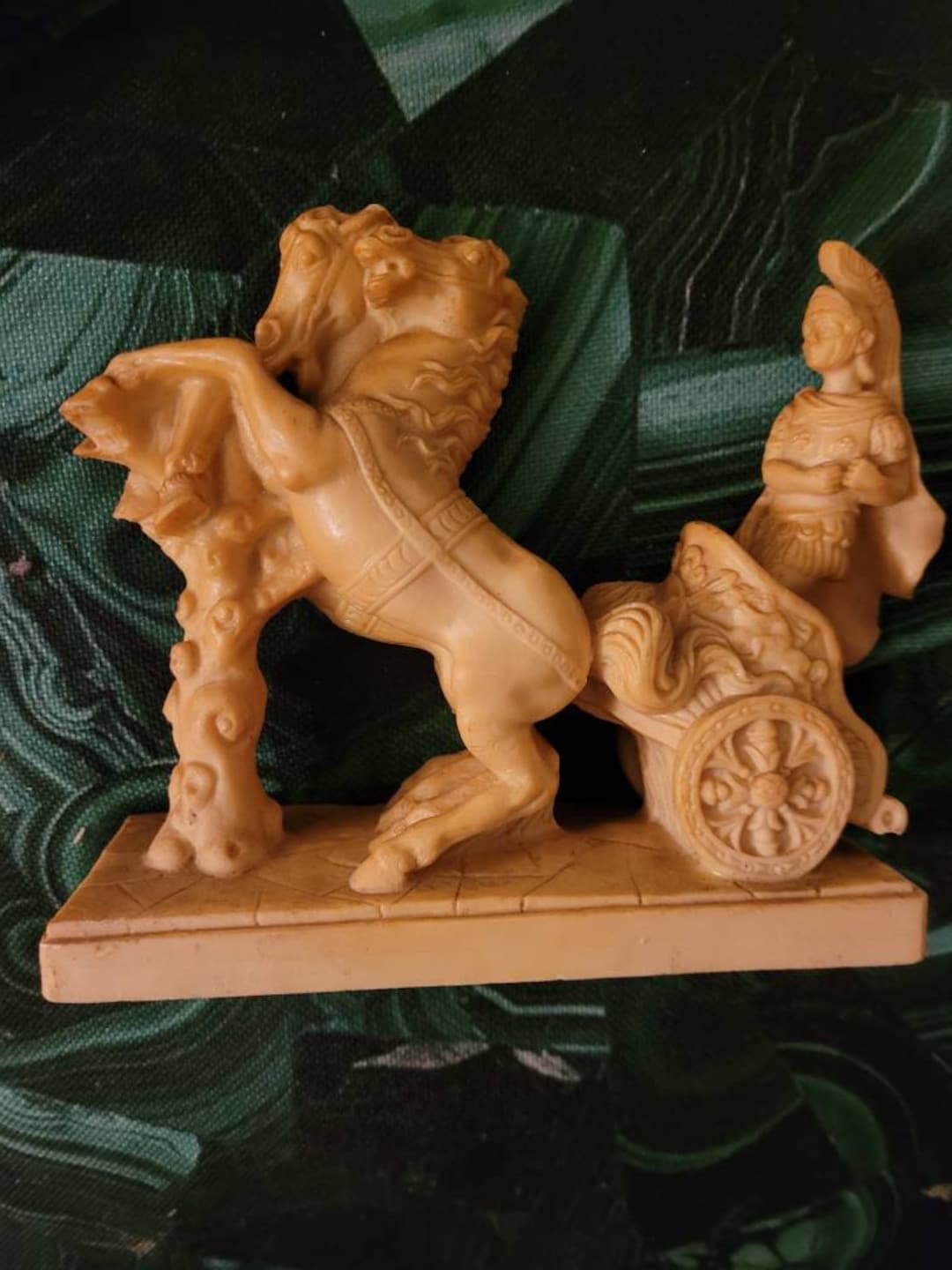 A. Santini, Statue, Roman, Greek, Horse Carriage and Jockey, Gladiator ...