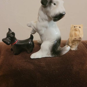 Vintage Dog Figurines, Set of 3, Maltese, Scottie, Terrier