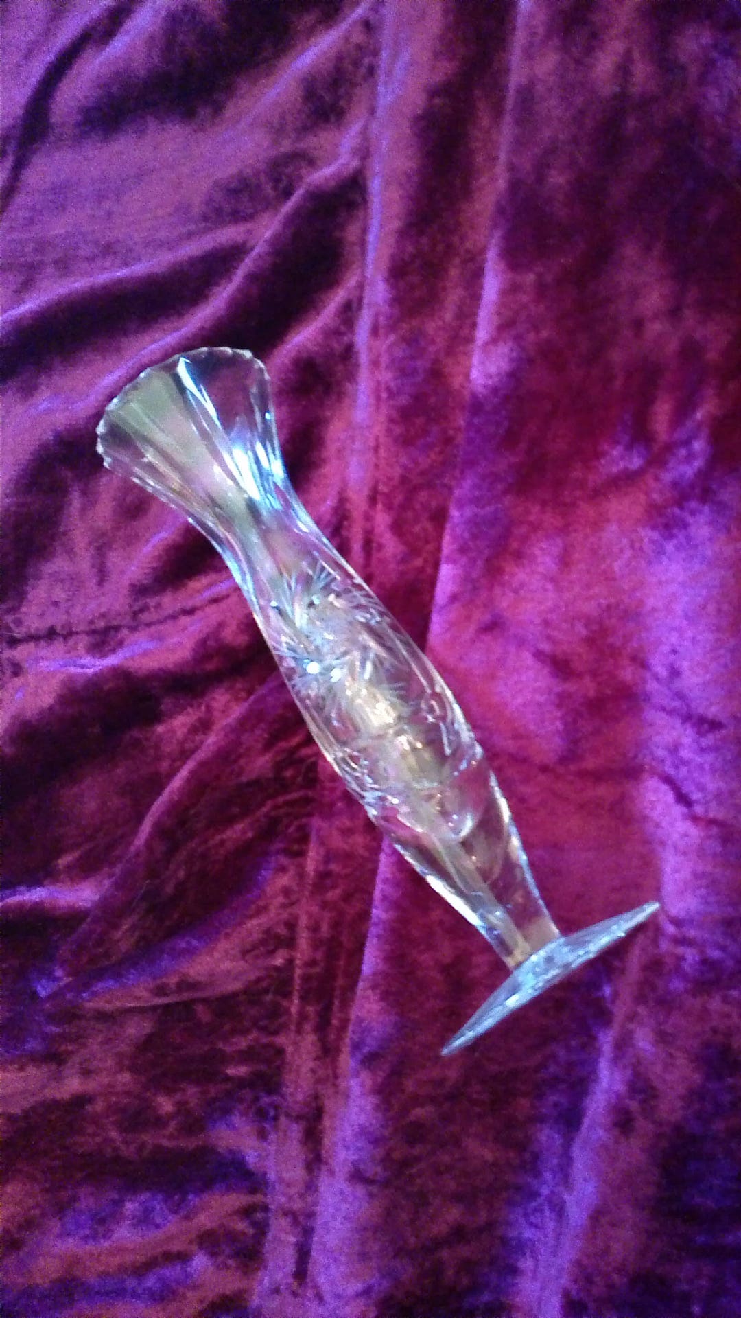 Leaded Crystal Vase With Pinwheel Pattern Etsy
