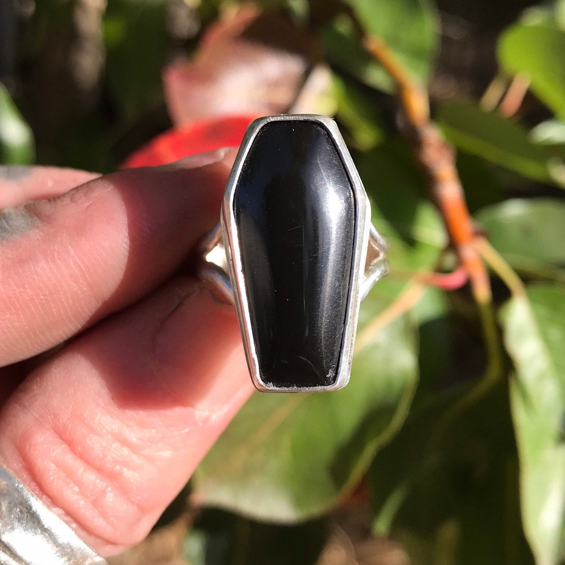 Size 8.5 Obsidian Ring/Utah Obsidian/ Hand Made Sterling | Etsy