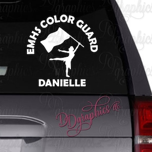 Personalized Color Guard Vinyl Decal, Custom ColorGuard Sticker, Marching Band Name, Car window Decal, Flag Twirler, Guard Life, Tumbler
