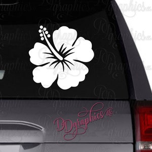 Hibiscus Flower Vinyl Decal, Hibiscus Sticker, Car window Decal, Hawaiian, Hawaii Flower Decal, Summertime,  Tropical, Gift, Tumbler Sticker