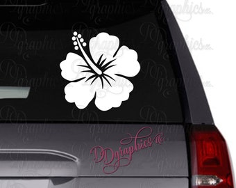 Hibiscus Flower Vinyl Decal, Hibiscus Sticker, Car window Decal, Hawaiian, Hawaii Flower Decal, Summertime,  Tropical, Gift, Tumbler Sticker