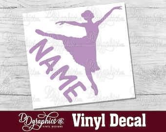 Dance Personalized Vinyl Decal, Custom Dance Sticker with Name, Dance Team, Car window Decal, Dancer, Dancing, Ballerina Sticker, Mom Gift