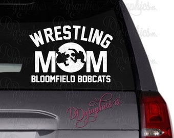 Wrestling Mom Personalized Vinyl Decal, Custom Wrestling Sticker, Wrestling shoes, Wrestle sticker, Car Window Decal, Mom Gift, Wrestlers