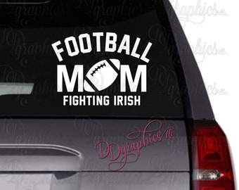 Football Mom Personalized Vinyl Decal, Custom Football Sticker, Football Team, Football Player, Car Window Decal, Mom Gift, Foot Ball Gift