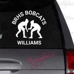 Personalized Girls Wrestling Vinyl Car Decal,  Custom Female Wrestling Sticker,  Women wrestlers, Wrestle,  Wrestling team, Car Window Decal