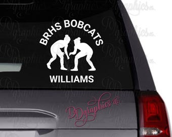Girls Wrestling Personalized Vinyl Car Decal,  Custom Female Wrestling Sticker,  Women wrestlers, Wrestle,  Wrestling team, Car Window Decal