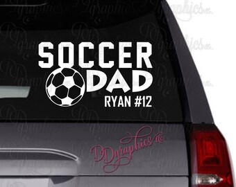 Soccer Dad vinyl decal / Soccer decal / Soccer Dad / Personalized decal / Car decal/ soccer team /personalize / Soccer sticker / soccer ball