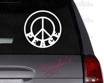 PEACE Sign Vinyl Decal, Peace Sticker, Peace Sign Tumbler Decal, Car window Decal, Peace Love, Harmony, Laptop Sticker, Adhesive Vinyl, Gift