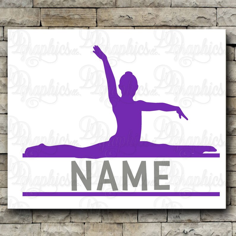 Gymnastics with Name vinyl decal / gymnastics decal / Etsy