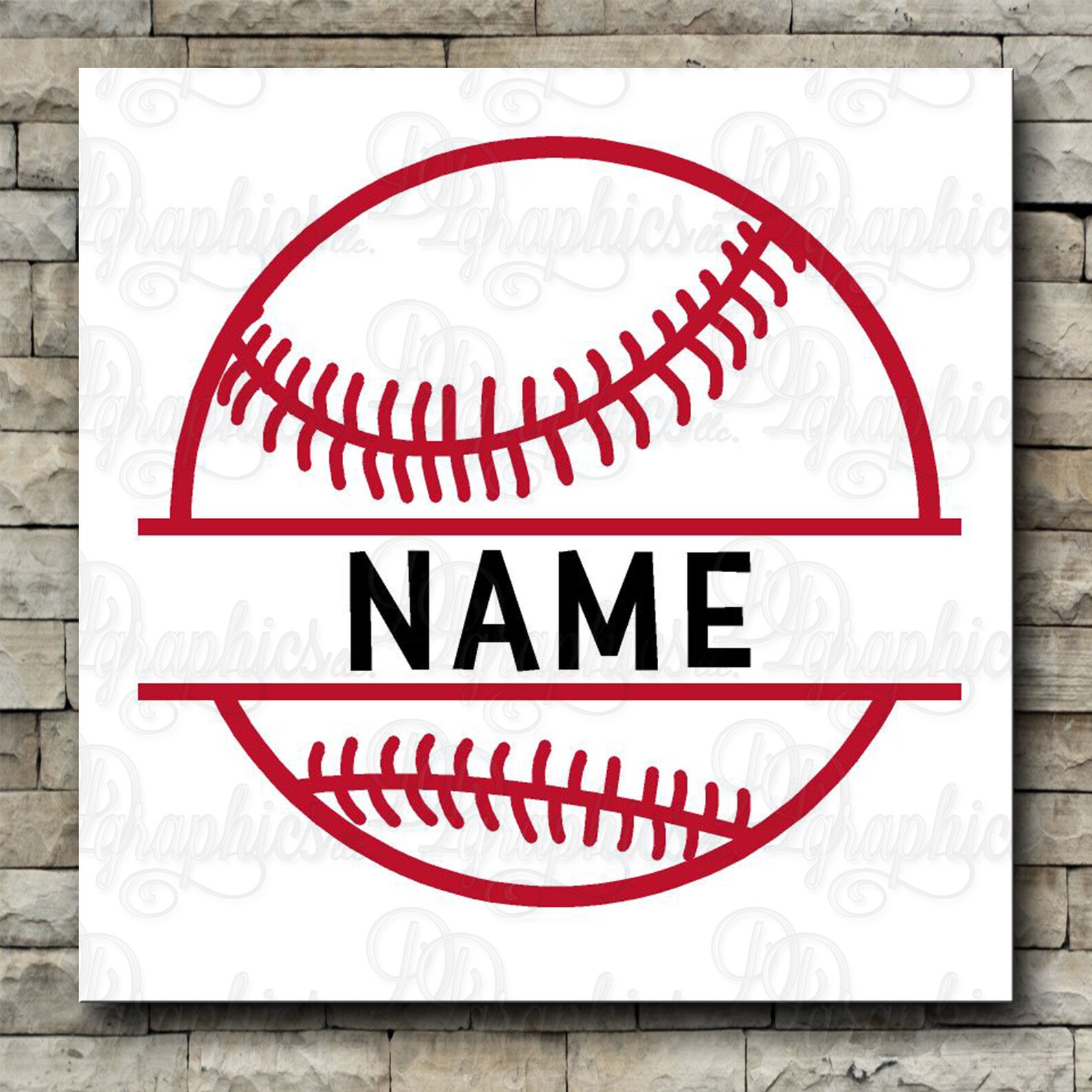 Baseball With Name Vinyl Decal/ Baseball Decal / Personalized Etsy