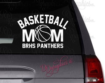 Basketball Mom Personalized Vinyl Decal, Custom Basketball Sticker, Basketball Team, Basketball Player, Car window Decal, Mom Gift, Hoops