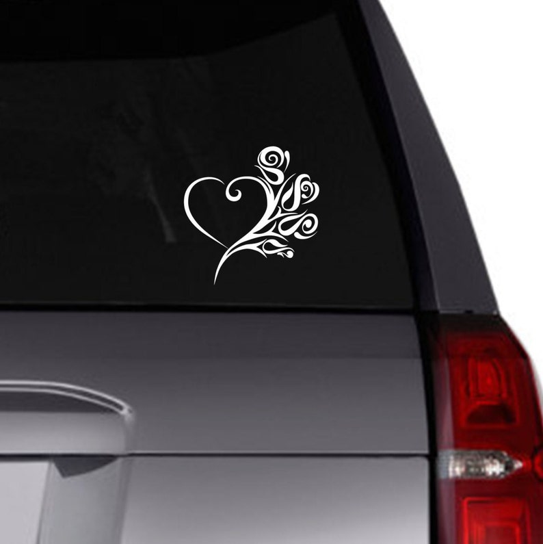Tribal Art Rose Heart Vinyl Decal/car Decal/tumbler Etsy