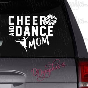 Personalized Cheer and Dance Mom Vinyl Decal, Cheerleading Sticker, Dancing Team, Car Window Decal, Cheerleader, Dancer, Pom, Mom Gift