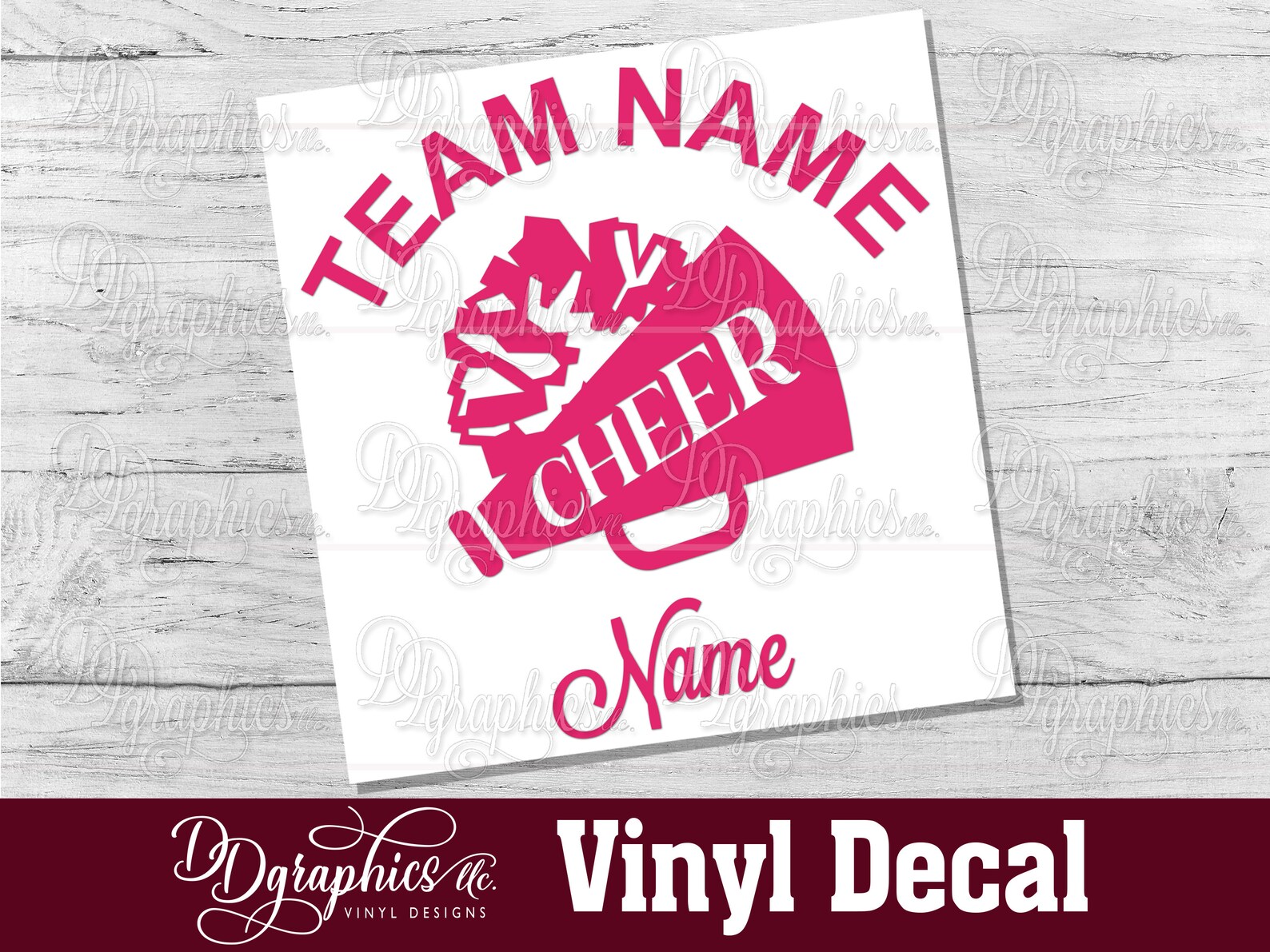 Cheer Personalized Vinyl Decal, Custom Cheerleading Sticker, Cheer Team ...