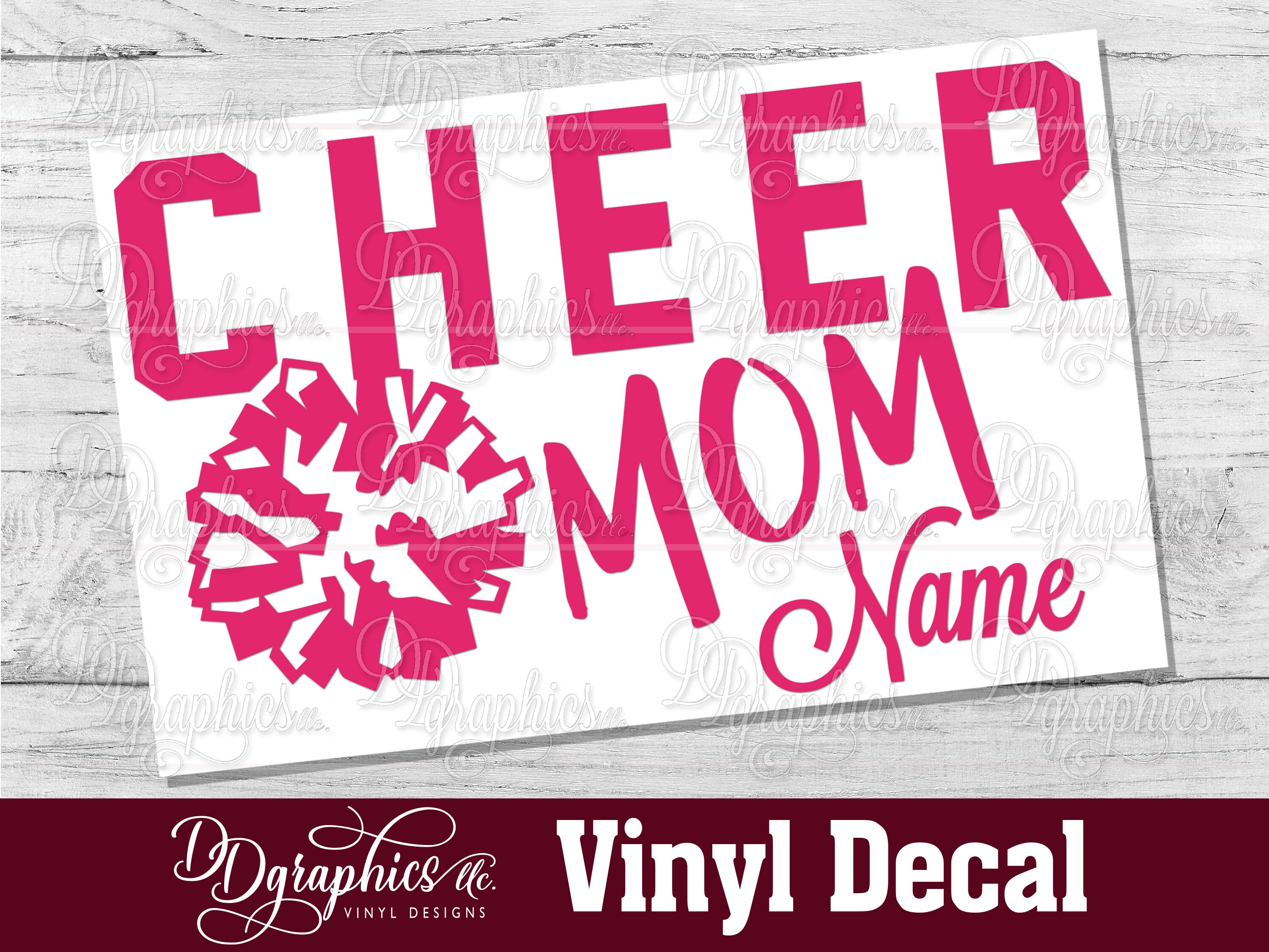 Cheer Mom Personalized Vinyl Decal, Custom Cheerleading Sticker, Cheer ...
